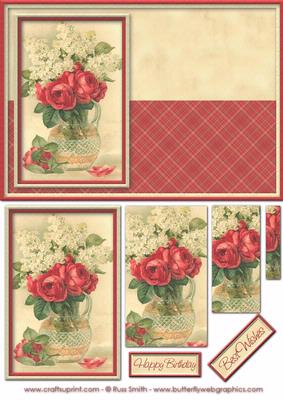 Red and White Flowers Card Front