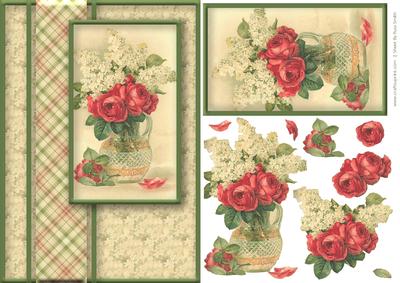 Vase of Red Roses Quick Card