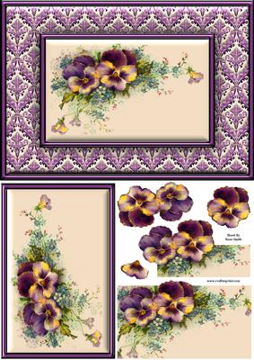 Purple Pansies Quick Card