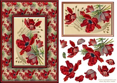 Red Poppies Quick Card