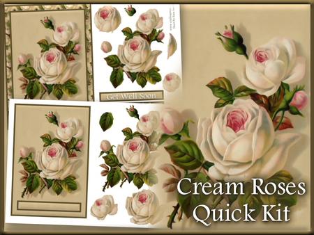Cream Roses Quick Card Mini Kit