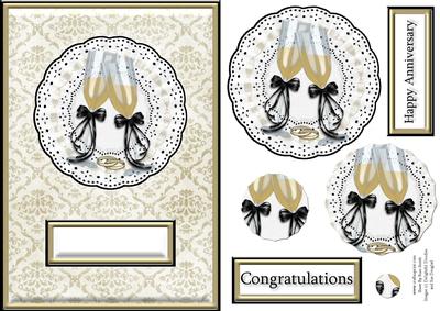 Champagne & Gold Rings Quick Card