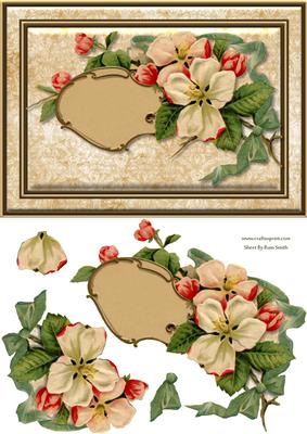 Vintage Cream Flowers Quick Card