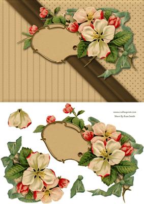 Vintage Cream Flowers Quick Card
