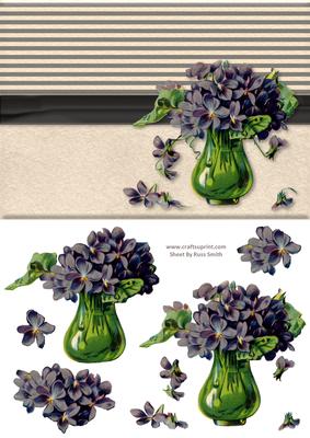 Vase of Purple Flowers Quick Card