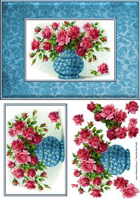 Vase of Roses Quick Card
