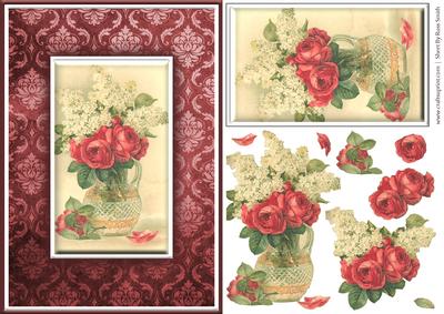 Vase of Red Roses Quick Card