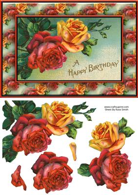 Vintage Roses Birthday Quick Card