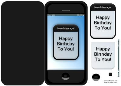 Phone Shaped Birthday Card