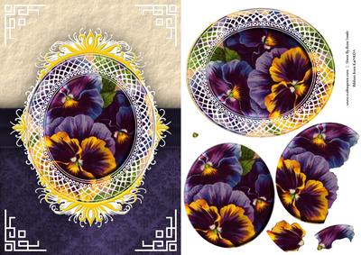 Vibrant Pansies Quick Card