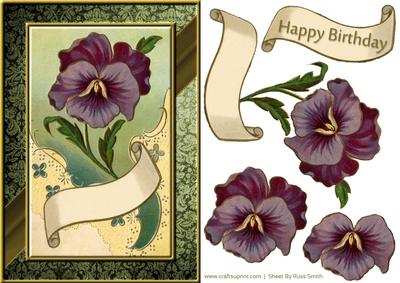 Purple Pansy Quick Card