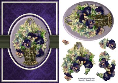 Purple & White Pansies Quick Card