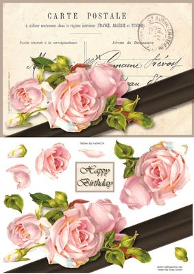 Victorian Roses & Postcard Quick Card