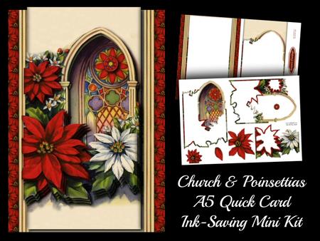 Church & Poinsettias A5 Quick Card Ink-saving Mini Kit