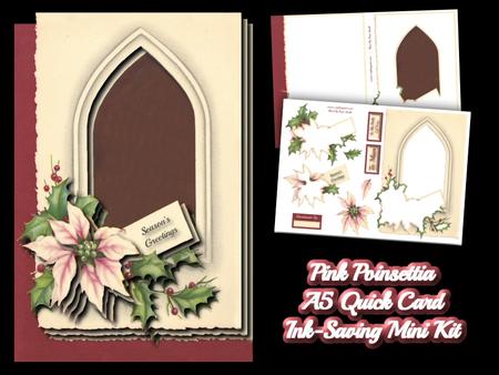 Pink Poinsettia A5 Quick Card Ink-saving Mini Kit