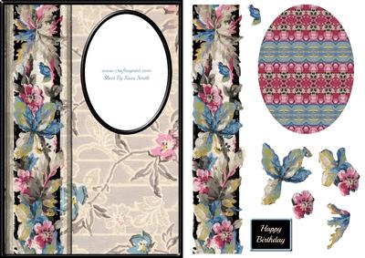 Trendy Vintage Flowers Aperture Card