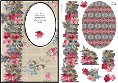 Pink & Blue Vintage Flowers Trendy Quick Card