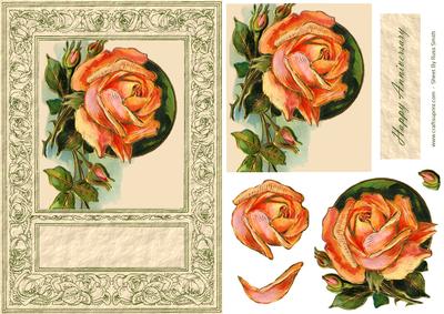 Orange Rose Quick Card