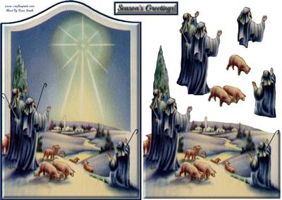 Shepherds & Star Christmas Quick Card