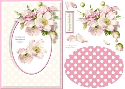 Trendy Vintage Pink Flowers Aperture Card