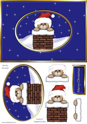 Cute Teddy Christmas Quick Card