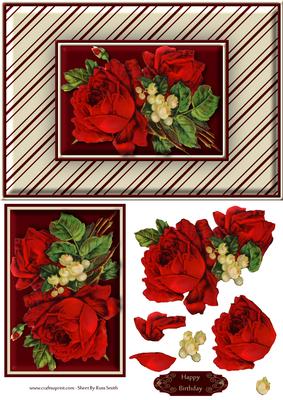 Dark Red Roses Quick Card