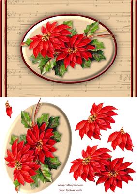 Poinsettias & Music Quick Card