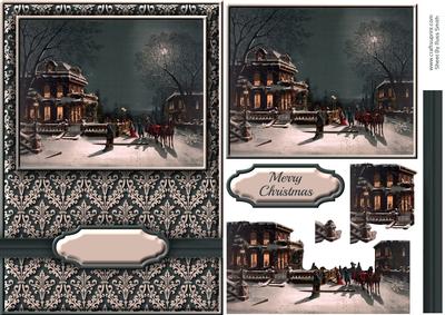 Victorian Snow Scene Quick Card
