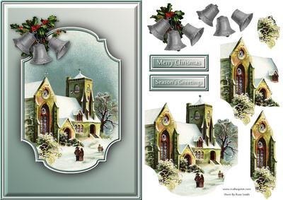 Snowy Church Quick Card