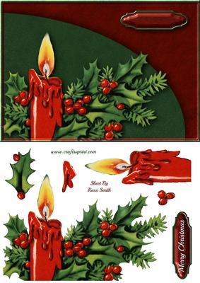 Candle & Holly Quick Card