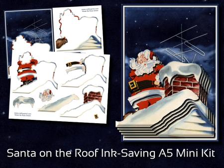 Santa on the Roof Ink-saving A5 Mini Kit