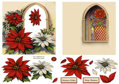 Poinsettias 6x6 Aperture Card