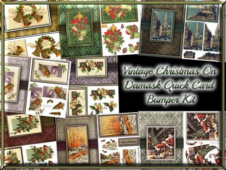 Vintage Christmas on Damask Quick Card Bumper Kit