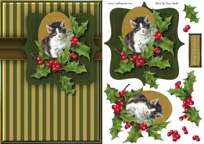 Christmas Kitten Quick Card
