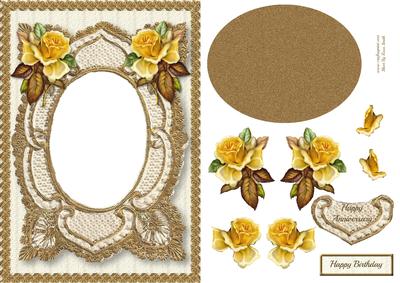 Golden Roses Aperture Card