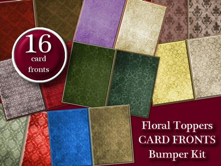 Floral Toppers Damask Card Fronts Kit