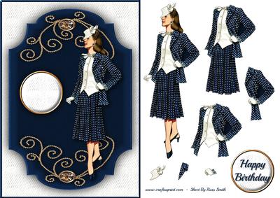 Lady in Blue & Cream Quick Card