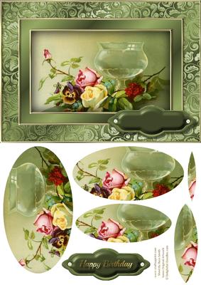 Roses & Vase Fancy Quick Card