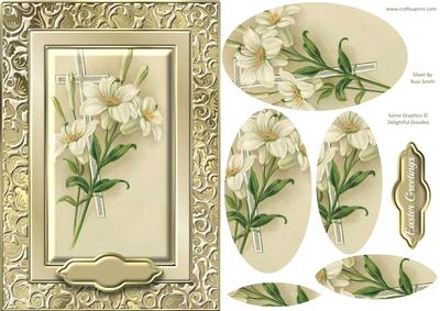 Cream Lilies Fancy Quick Card