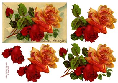 Birthday Roses Decoupage