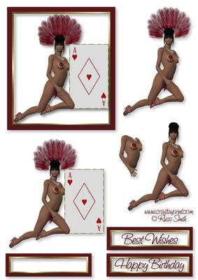 Lady and Cards Decoupage