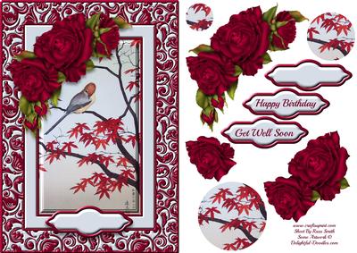 Bird & Roses Fancy Quick Card