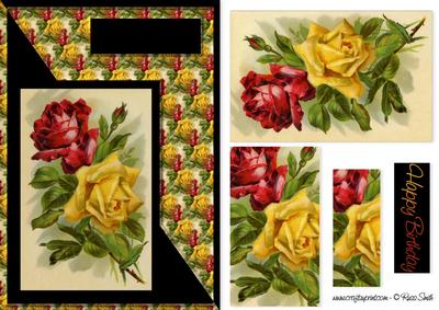 Red and Yellow Roses Card Front