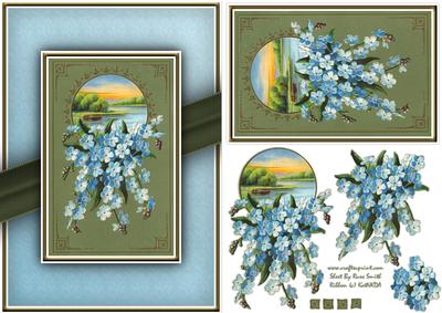 Blue Flowers Quick Card