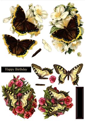 Butterflies & Flowers Duodecoupage