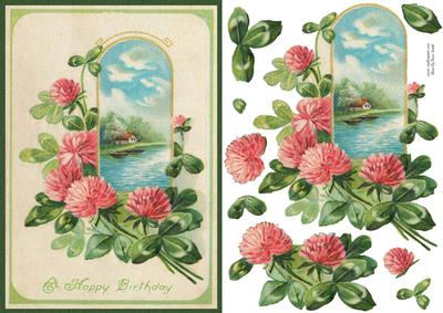 Pink Dalias & Countryside Quick Card