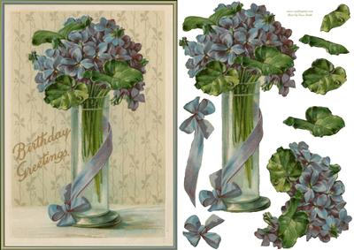Vase of Blue Flowers Quick Card