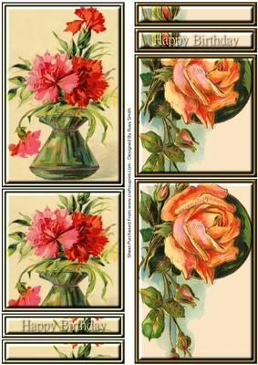 Orange Rose & Vase Topper Sheet