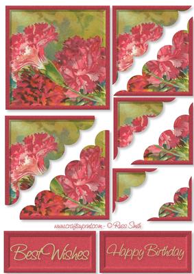 Pink Flowers Wavy Corner Stacker