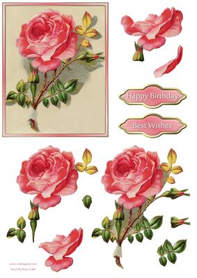 Pink Rose Decoupage